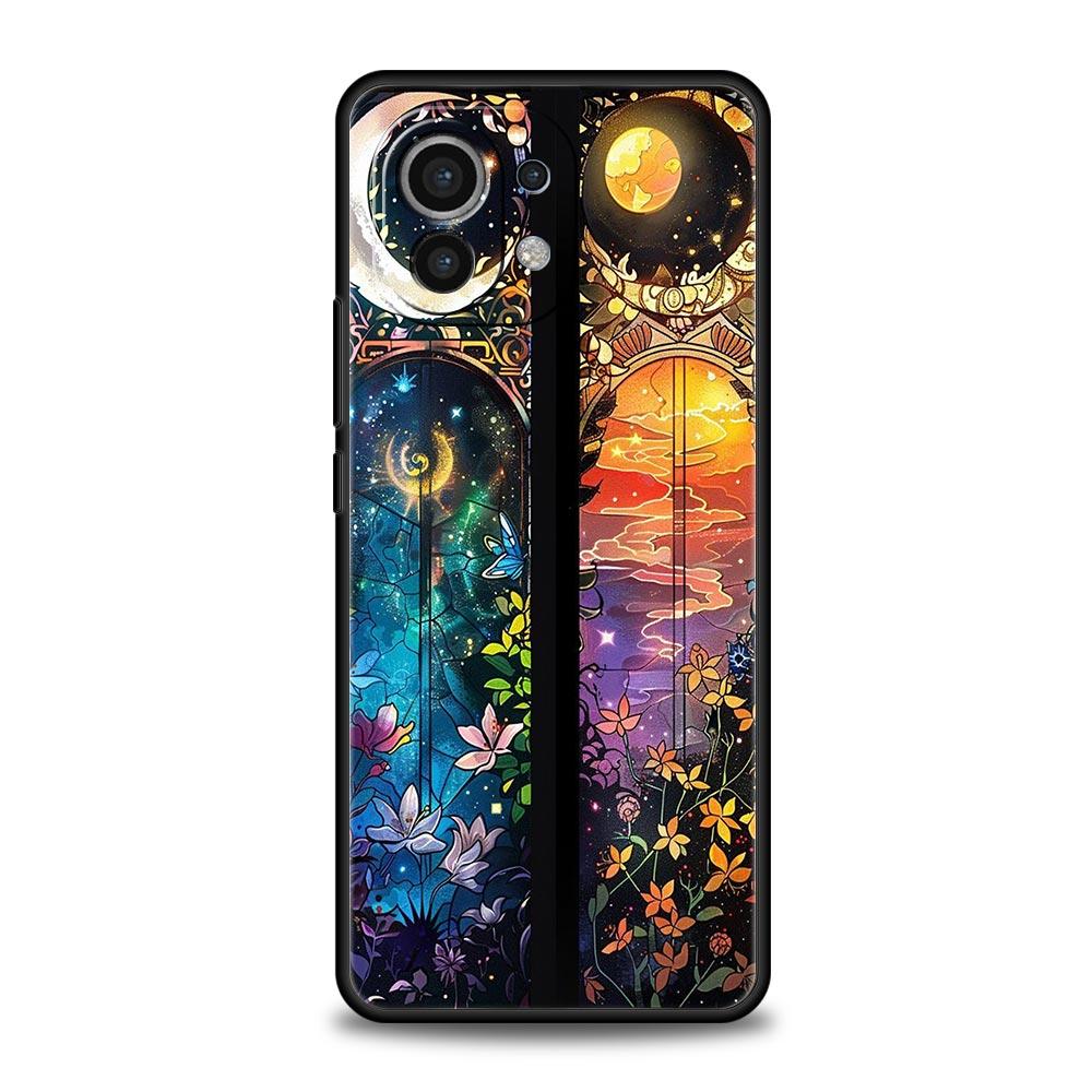 Красивый чехол-крышка из стекла с рисунком Солнце и Луна для Xiaomi Mi 17 15 14 13 12 11 Ultra 15T 14T 13T 12T 11T Pro Lite 5G Мягкий ТПУ корпус