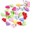 20Pcs Acrylic Transparent Heart Beads For DIY Necklace Bracelet Earrings Jewelry Making Craft Accessories