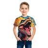 Cool Powerful Dinosaur Colorful 3d Print T Shirt for Kids Boys Casual Short Sleeve T-Shirt for Summer Children's Clothing Tops