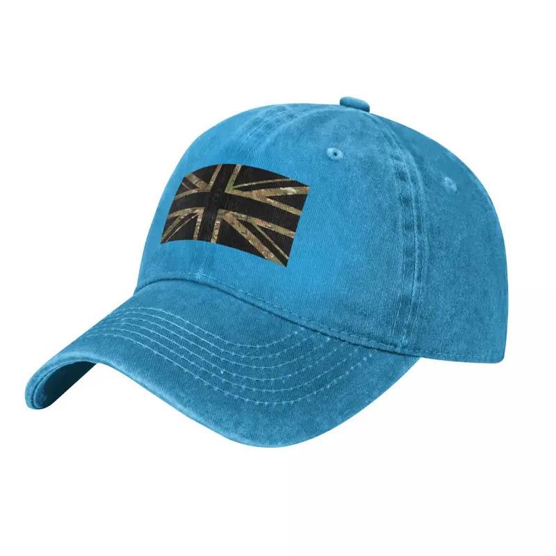 Камуфляжная Бейсболка Union Jack Регулируемая Хлопковая Потертый Стиль Повседневная Унисекс Шляпа от Солнца