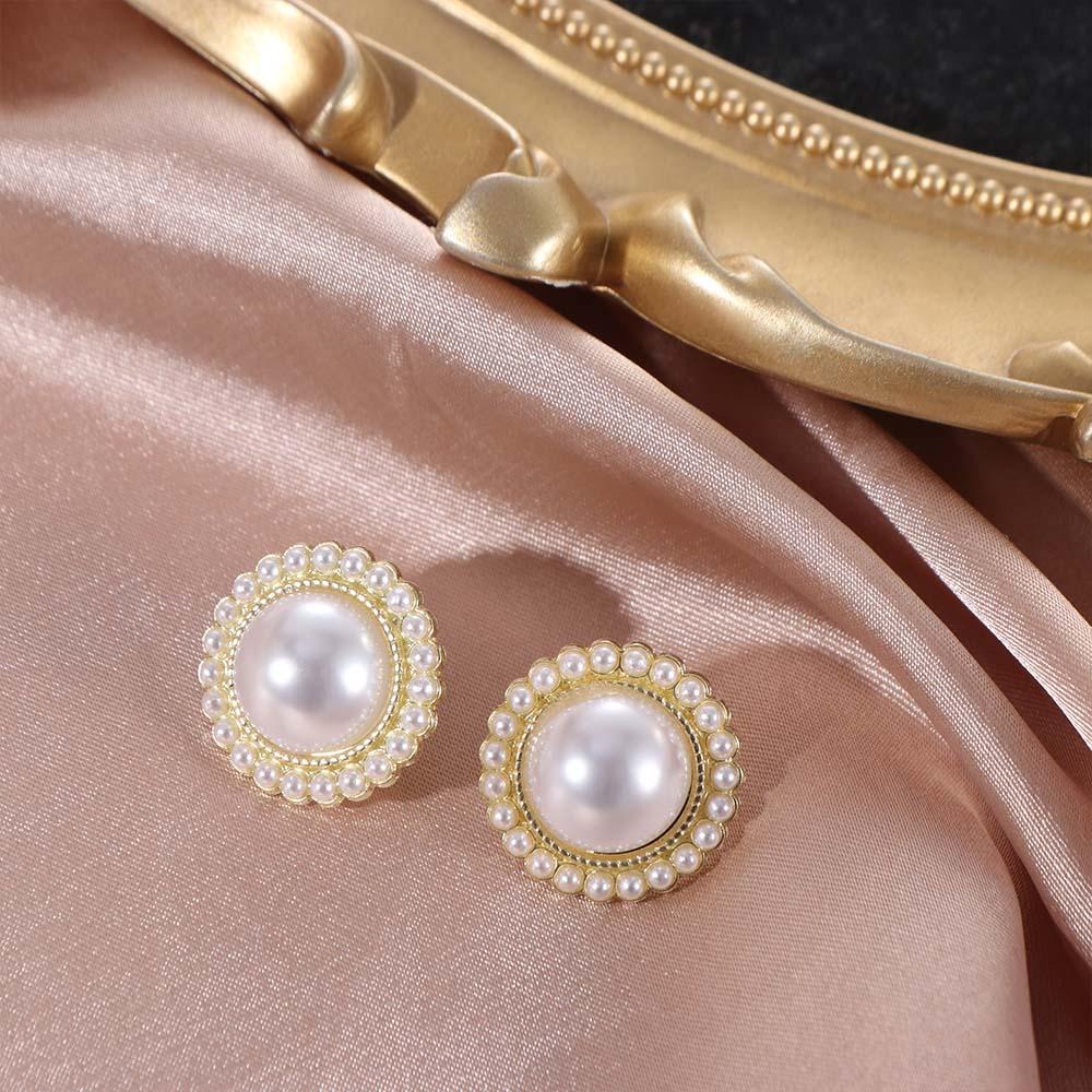 Ретро Жемчужные Пусеты Элегантные Барочные Серьги-пусеты Винно-красные Геометрические Серьги Девушка