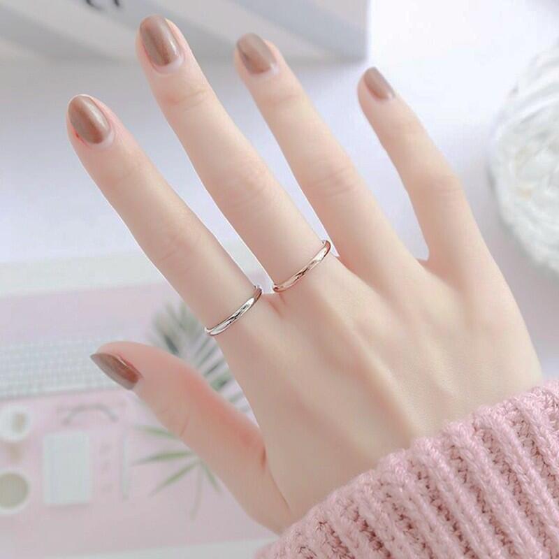 Temperature Niche Titanium Steel Ring Women's Circle Simple Light Face Couple Ring