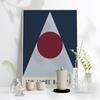 Bauhaus Exhibition Poster, Geometric Shadesblue Triangle Red Round Patterning Combination Poster, Minimalism Home Kid Room Decor No Frame