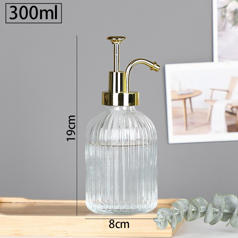 Стеклянный дозатор для мыла, дозатор для шампуня и геля для ванной комнаты, прозрачный сменный флакон, контейнер для лосьона, бутылка с пресс-насосом