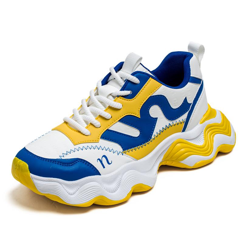 Модная осенняя новинка Мужская повседневная спортивная обувь Низкие кроссовки на толстой подошве из мягкой кожи Кроссовки для папы Нескользящая легкая мужская обувь для бега