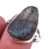 Natural Labradorite Gemstone Handmade 925 Solid Sterling Silver Ring Size 9 e8H03