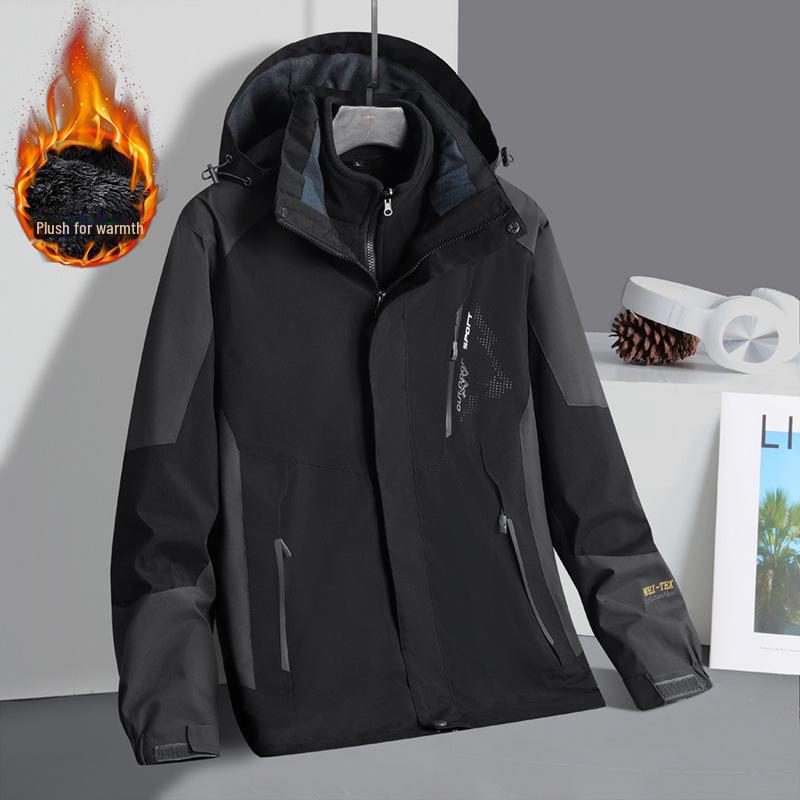 2024 Унисекс ветрозащитный водонепроницаемый 3-в-1 зимний комплект курток для пар - теплое снаряжение для альпинизма
