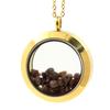 Stones and Minerals. Raw Brown Diamond Necklace. 30 Mm Medallion Model. Gold Color.