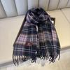 Korean Retro Red Plaid Scarf: Women's High-End Winter Warm Shawl & Neck Warmer