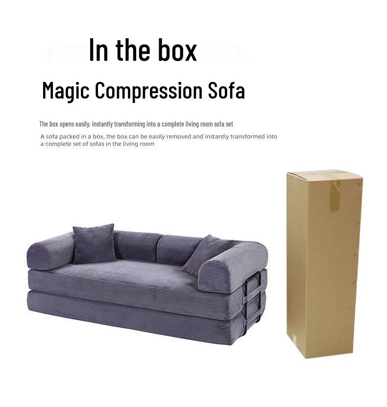 Three-Seater Corduroy Sofa for Small Apartments with High-Density Foam, Exclusive Design.