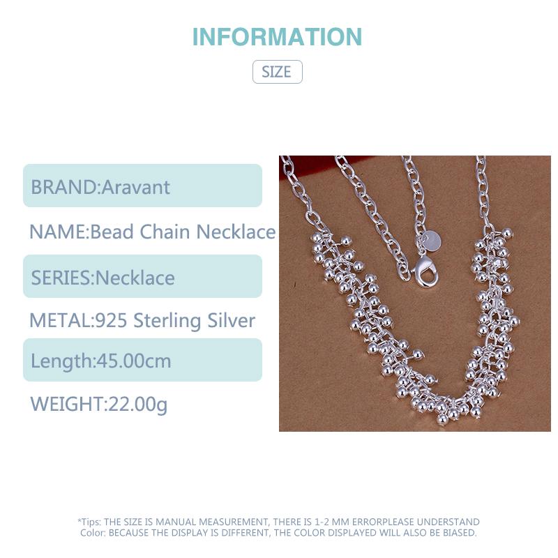 925 Серебряное круглое ожерелье-чокер с виноградными бусинами для женщин, модная серебряная цепочка, ювелирные аксессуары