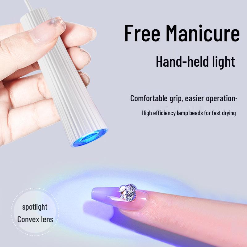 Компактная ручная УФ-лампа для ногтей: Быстросохнущая УФ-фототерапия, Без потемнения рук