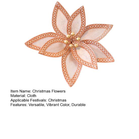 Искусственные Рождественские Цветы Бархатные Цветы Украшения для Украшения Рождественской Елки Праздничное Домашнее Оформление и Подарки Ручной Работы