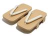 Hasegawa Paulownia Wood Geta Sandals with Two Teeth and White Made In Size 2L Men's Straps, Japan,