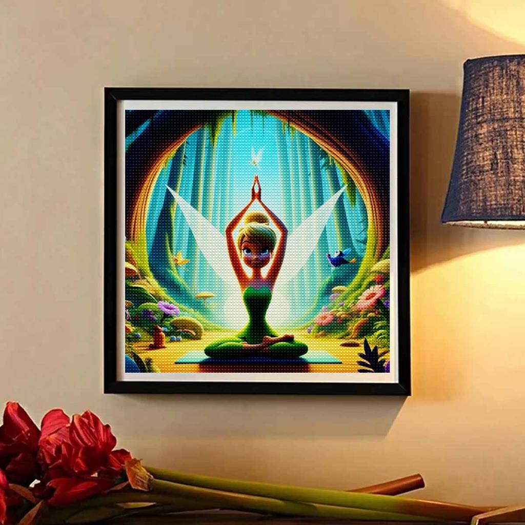 5D DIY Diamond Painting Decorative Fairy Yoga Full Round Drill Scenery Diamond Embroidery Cross Stitch Kits Home Decor Gift