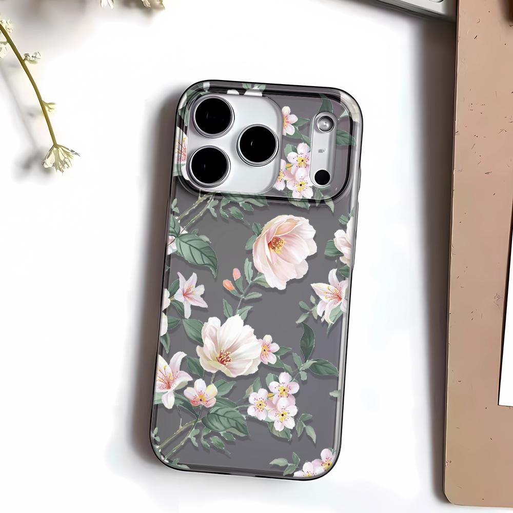 Чехол для телефона для iPhone 15 Plus 17 Air 16 13 14 12 11 Pro Max Мягкий Точный Вырез Funda Элегантный Цветок Устойчивый к царапинам Чехол