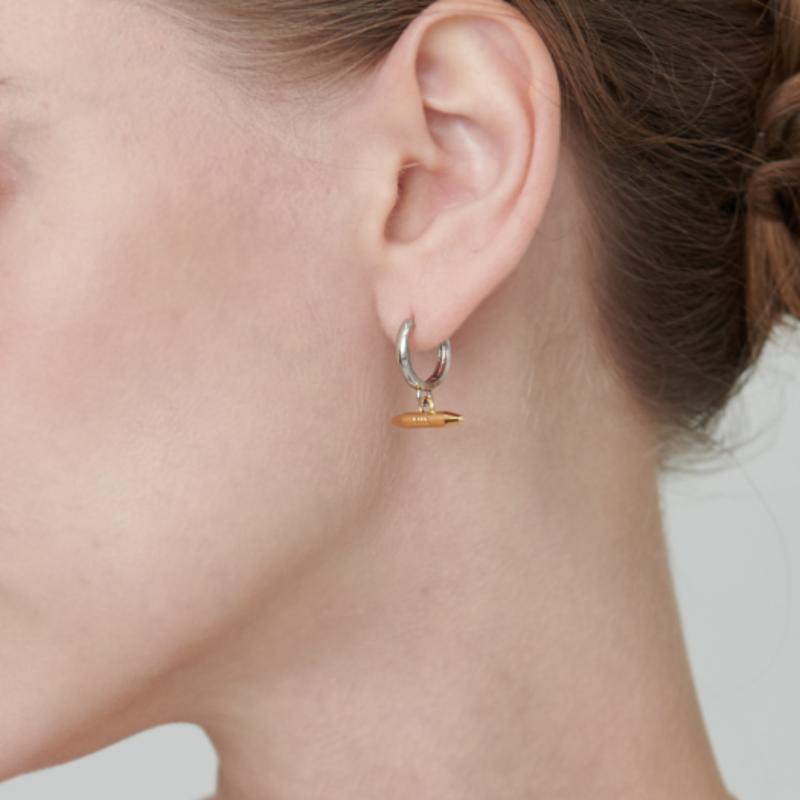 Серьги-пусеты ELLE Jewelry Urban из 14-каратного золота с одной застежкой-гвоздиком (Золотая булавка) ELGPEE381