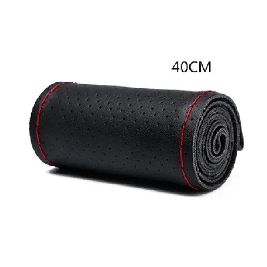GNUPME Hand-Stitched Steering Wheel Cover 36-40cm DIY Leather Braid on the With Needles Thread Car-Styling Steering Covers