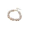 Shining Zircon Pearl Crystal Bracelet Elegant Double Layer Bracelet Beaded Hand Bangle  Women