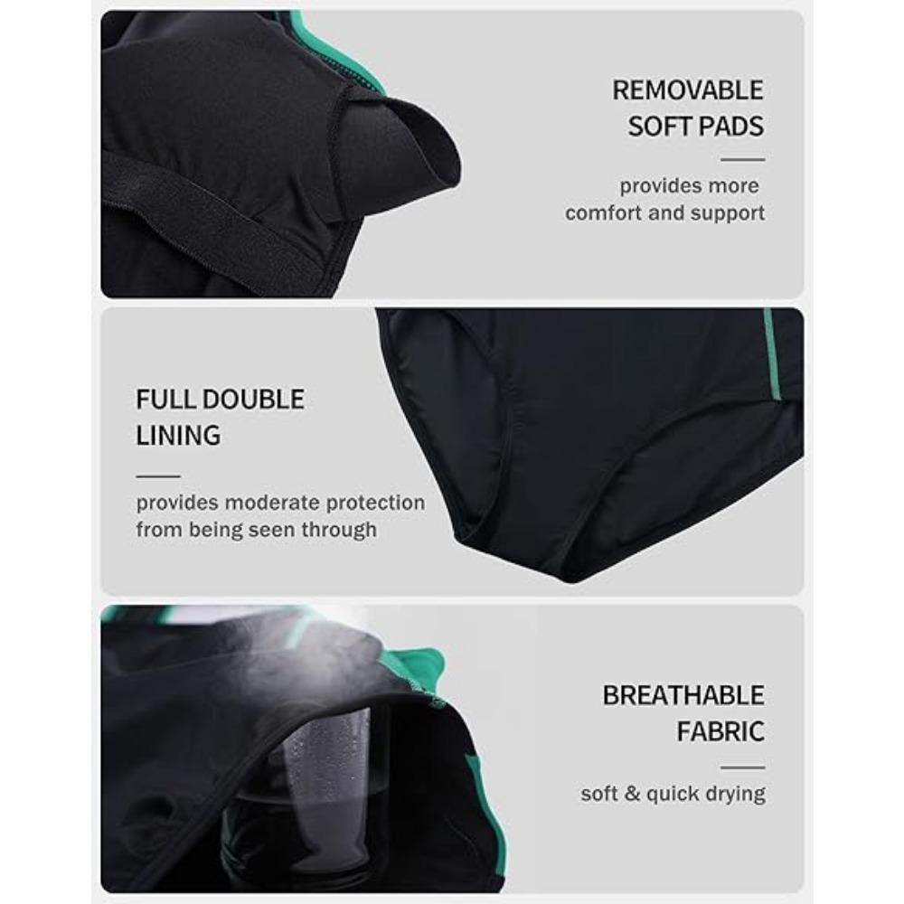 Charmleaks Plus Size Женский купальник Цельный спортивный купальник со спиной-борцовкой