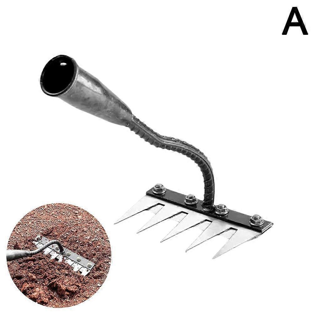 5/6/7/8 Teeth Carbon Steel Garden Weeding Rake, Garden Rakes Metal Heavy Duty