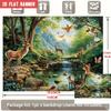 2D Flat Party Backdrop Banner - Forest Animal Park with Deer, Fox, Birds & Stream, Polyester Photo Background for Wedding, Birthday & Family Party