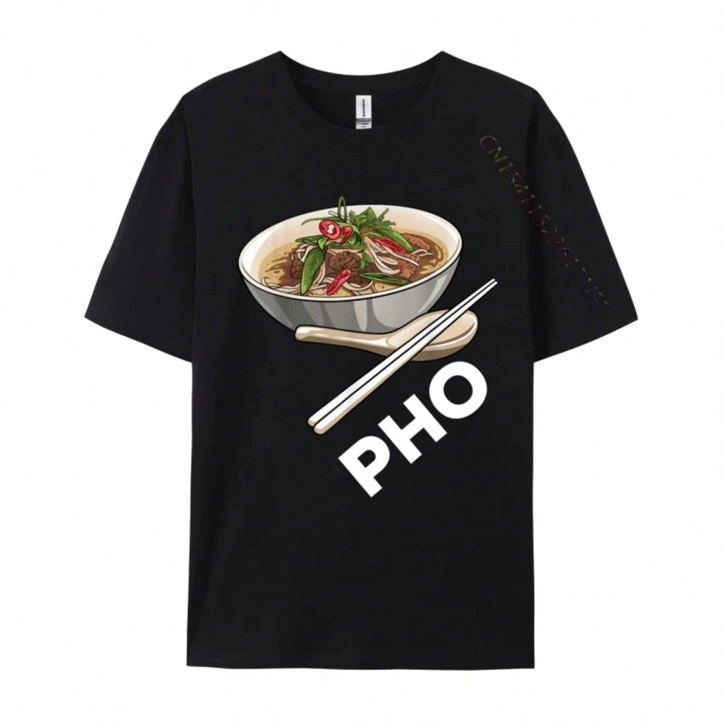 Футболка Pho Raunisex T Вьетнамский Японский Тайский Дизайн с лапшой Хлопок гребенной унисекс Топы Рубашки Уникальные футболки Повседневные футболки Новинка