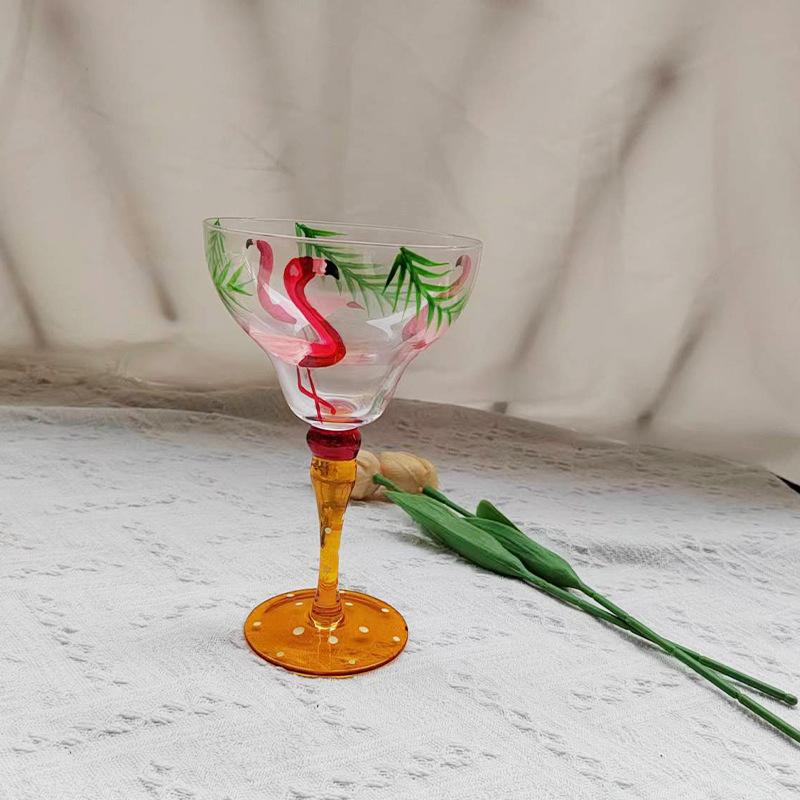 Творческая цветная роспись бокал Маргарет винный бокал бар коктейль мартини бокал красного вина