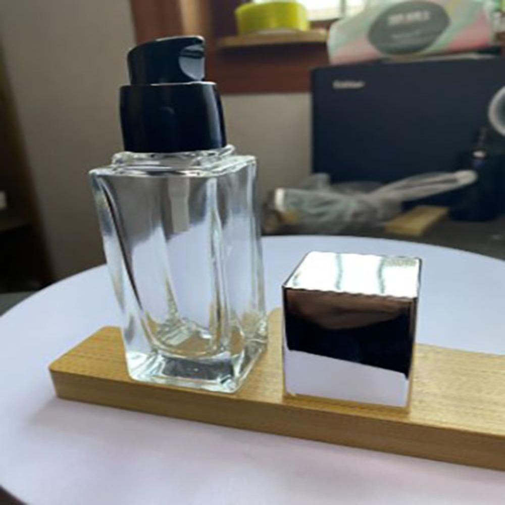 Transparent Split Bottle Glass Square Liquid Foundation Bottle Isolation Cream Packaging Bottle