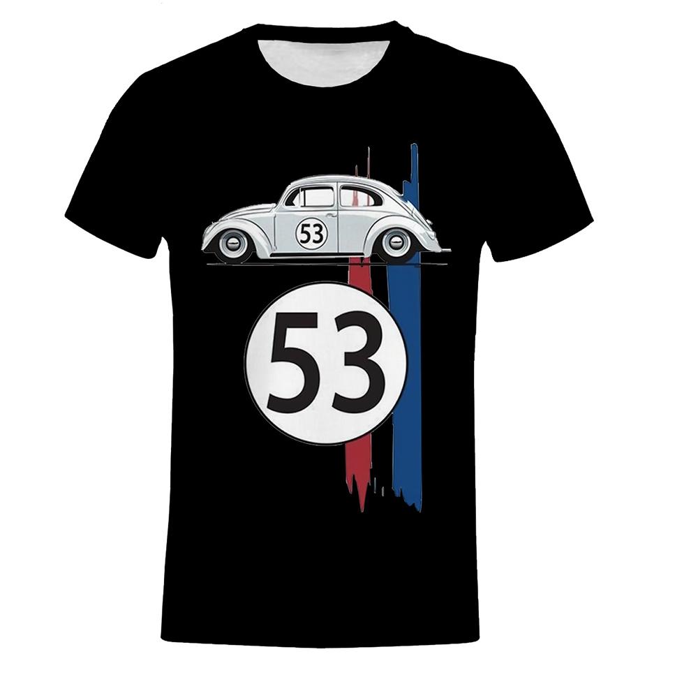 53 Number Men T Shirt Car Short Sleeve Simple Herbie Tees Tshirts Rally Car Male 3D Printed T Shirt