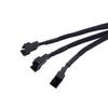 10Pcs 1 To 3 Way Splitter Cable Sleeved 4 Pin PWM Fan Connector Extension Cables