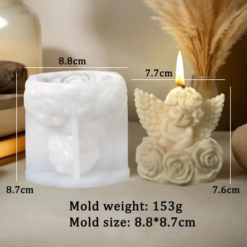 3D Rose Angel Children свеча силиконовая форма ручная работа Seashell Angel Kids ароматическая свеча гипсовая смоляная форма ремесло декор подарок