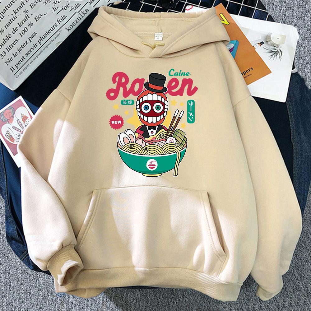 Hoodie Digital Circus Jax Ramen Fashionable and fun women Caine Pomni Hoodie Men Cute Rabbit Noodle Printed Hoodie