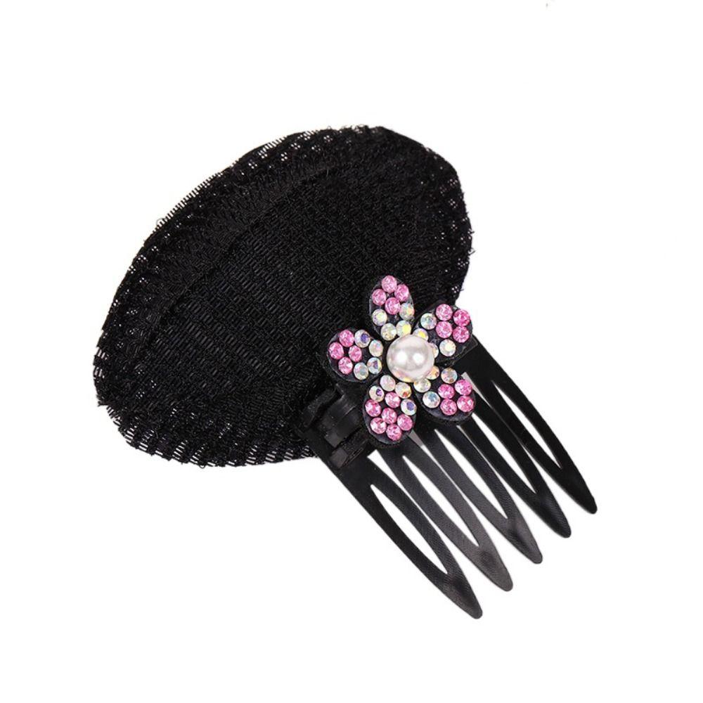 Flower Hair Base Pearl Bun Bump It Up Volume Hair Base Shiny Invisible Volume Hair Clip  Daily