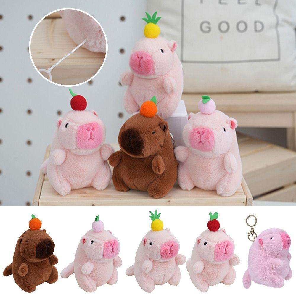 Cute Wagging Tail Capybara Doll Plush Cartoon Capybara Doll Fluffty Animal Doll  Birthday Gift