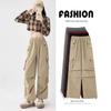 Women's American Cargo Pants Summer New High Waist Quick Dry Parachute Pants Casual Wide Leg Sports Long Pants Trendy