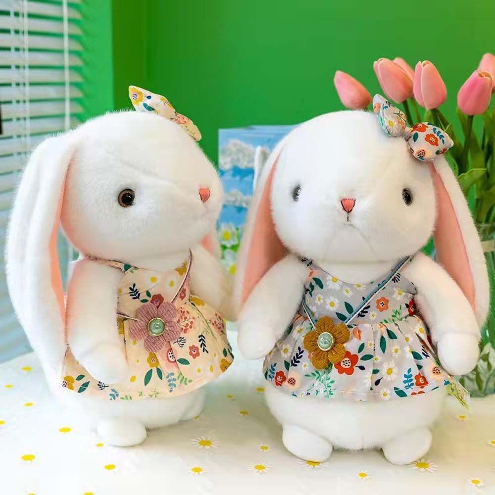 Soft Plush Floral Skirt Long Ears Rabbit Doll Rabbit Plush Toy Bunny Plush Doll Rabbit Stuffed Doll