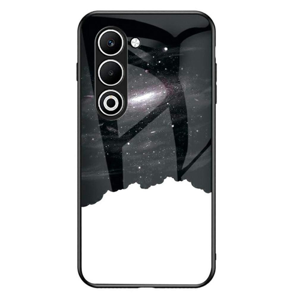 For Oppo A5 5G Case Starry Sky Pattern Tempered Glass Phone Cover