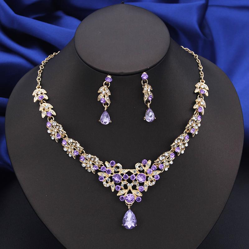 Модные наборы колье-чокеров для женщин, свадебные наборы украшений, серьги для вечеринки, выпускного бала, свадьбы, аксессуары для костюма