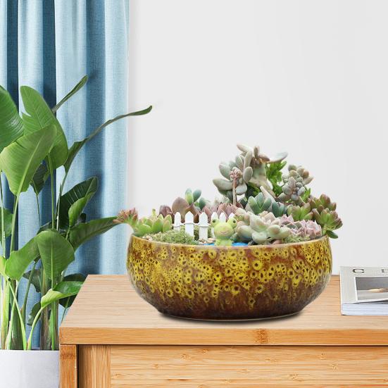 Керамическая чаша-лото для водных растений, герметичный гидропонный цветочный горшок, высокотемпературная керамическая чаша для суккулентов, аквариум