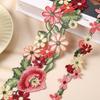 1 ярд красная вышитая цветочная ткань для самостоятельной одежды, аксессуары для волос, вышитая кружевная ткань шириной 7 см