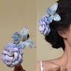 Заколка для волос в виде цветка лилии, пластиковый цветок, заколка-краб для волос для женщин, девушек, милая, универсальная, изысканные аксессуары для волос