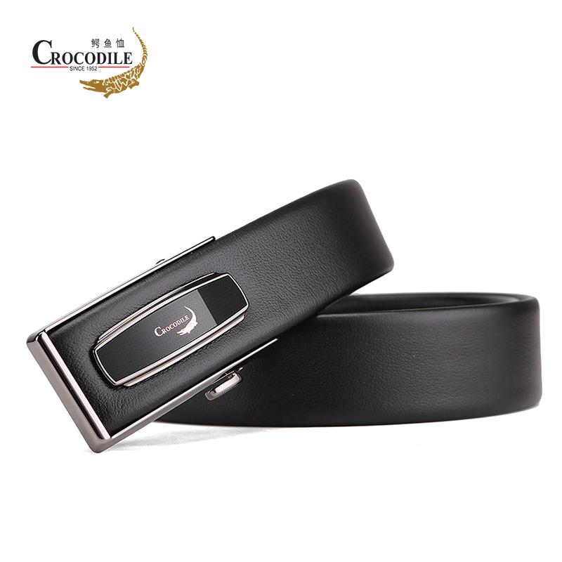 Crocodile Shirt Fashion Business Double-Sided Top Layer Cowhide Automatic Buckle Belt Men's Leather Belt