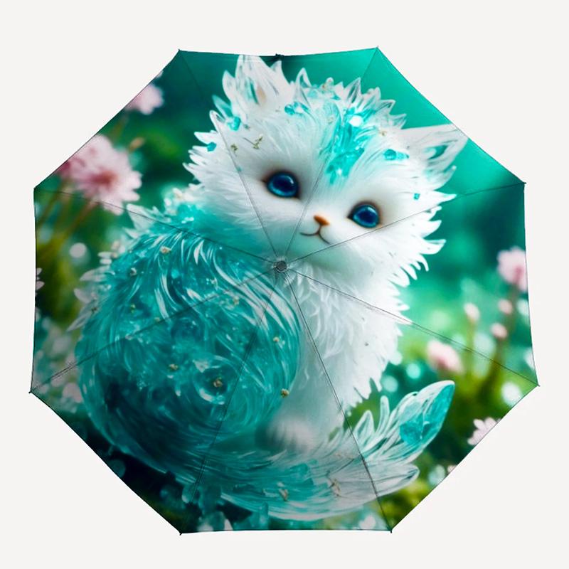 1 шт. льва Зонт Портативный складной зонт Железный каркас Структура костей с отверстиями Наружный домашний зонт