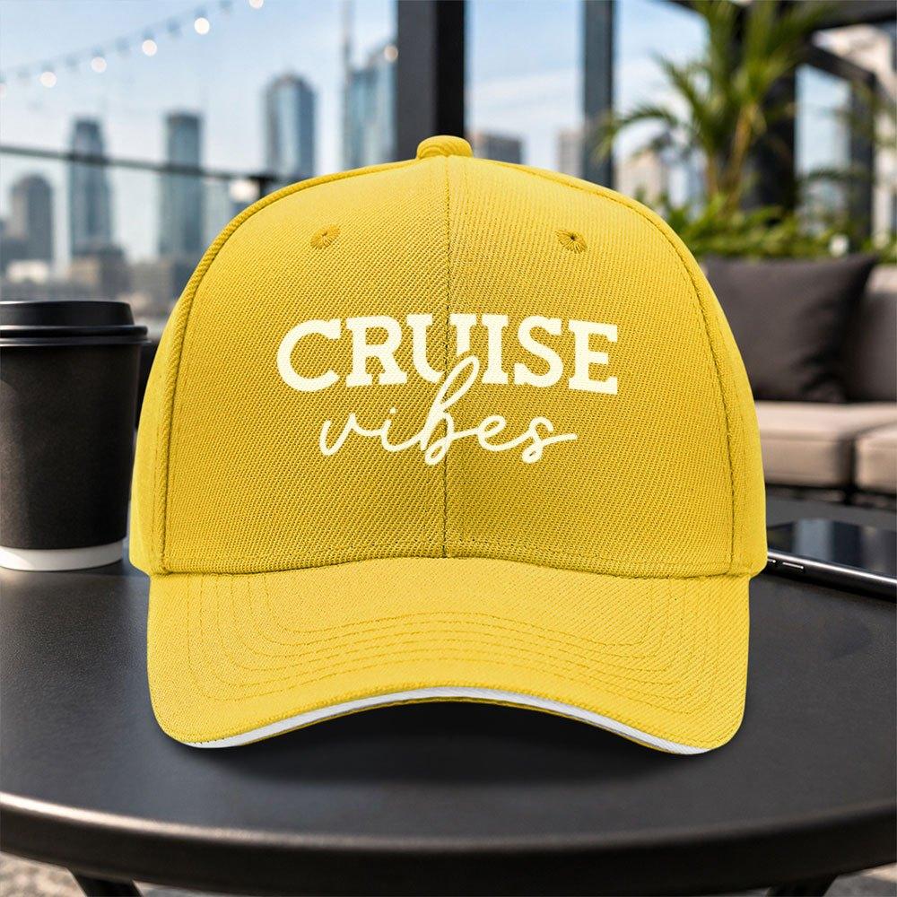 Versatile Casual Cruise Vibes Sandwich Cap Unisex Lightweight Adjustable Baseball Cap For Travel Parties Daily Wear