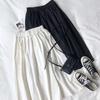 Женская белая длинная юбка Модные карманы Плиссированные юбки до колена Осень 2024 Новые Повседневные Элегантные С высокой талией А-силуэта Женские юбки