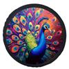 1pc Vibrant Peacock Design Wheel Cover - Fit Car Tire Protector With Multicolor Blue, Golden, Purple, Pink, Green, Orange, Yello