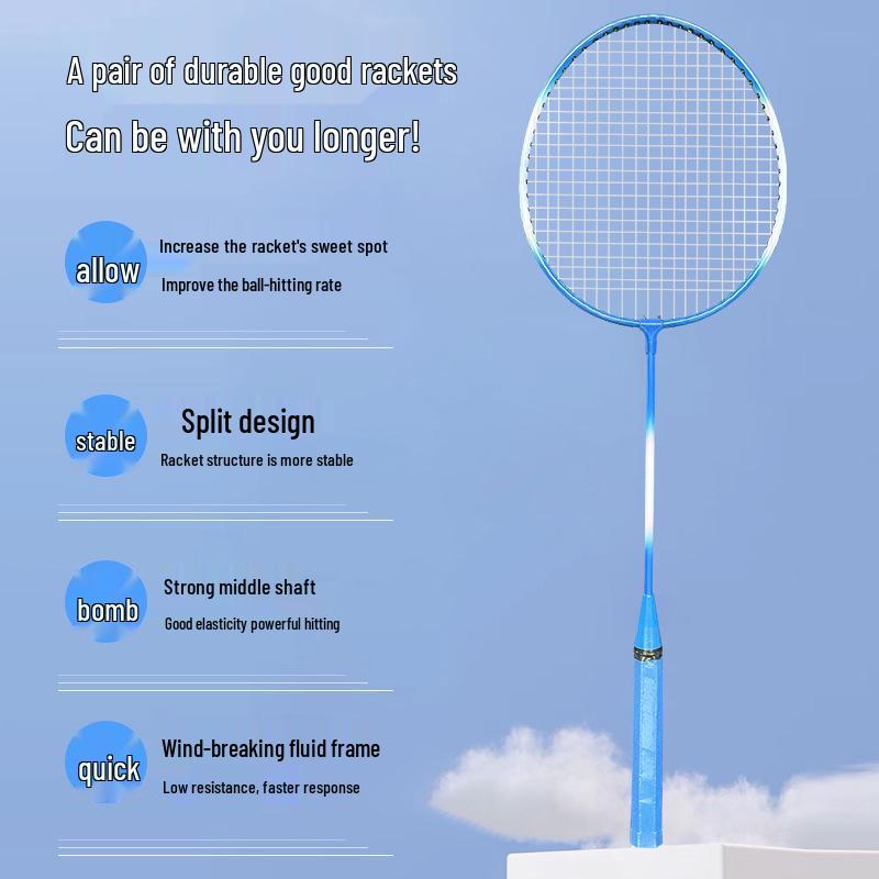 Durable Badminton Racket Set with Balls for Beginner Parent-Child Entertainment and Practice