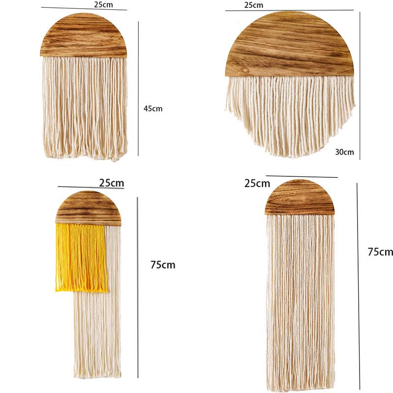 Nortic ручной работы деревянный полукруг тканый макраме настенный гобелен с кисточками фон стены дома гостиная домашний декор