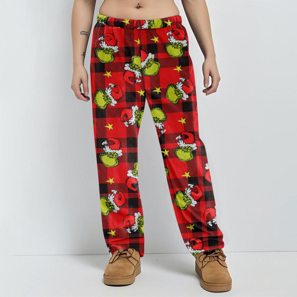 Pajama Pants Sleepwear Casual Drawstring Elastic Waist Pants Comfy Straight Yoga Loose Trousers